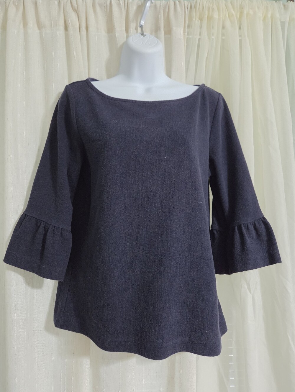 Banana Republic Navy Scoop-Neck Bell Sleeve Sweater